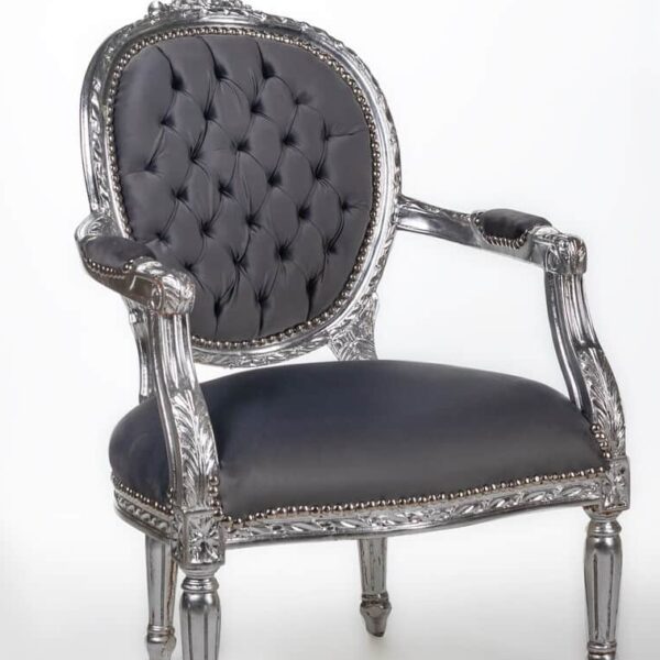French Style Vintage German Silver Chair
