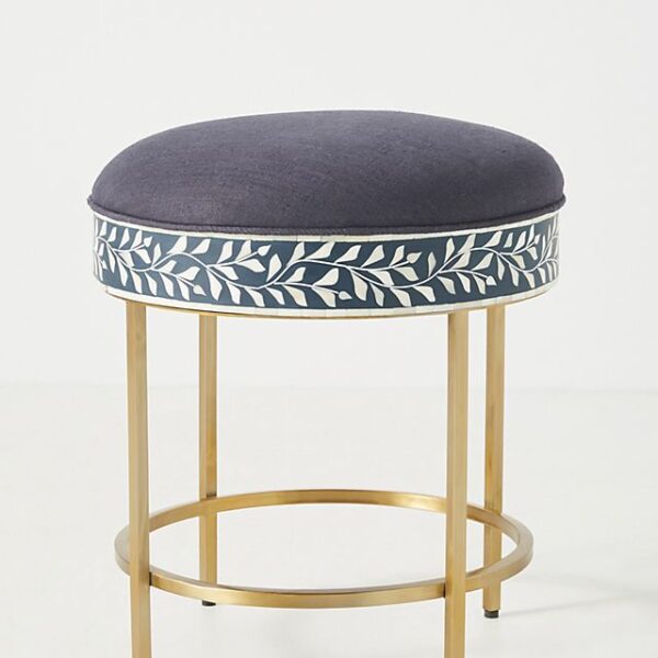 Floral Intertwine Bone Inlay Stool / Side table