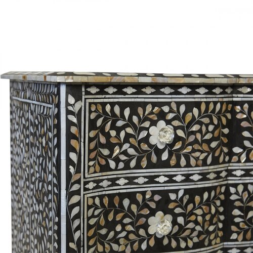 Provincial French Mother of Pearl Inlay Chest of 3 Drawers