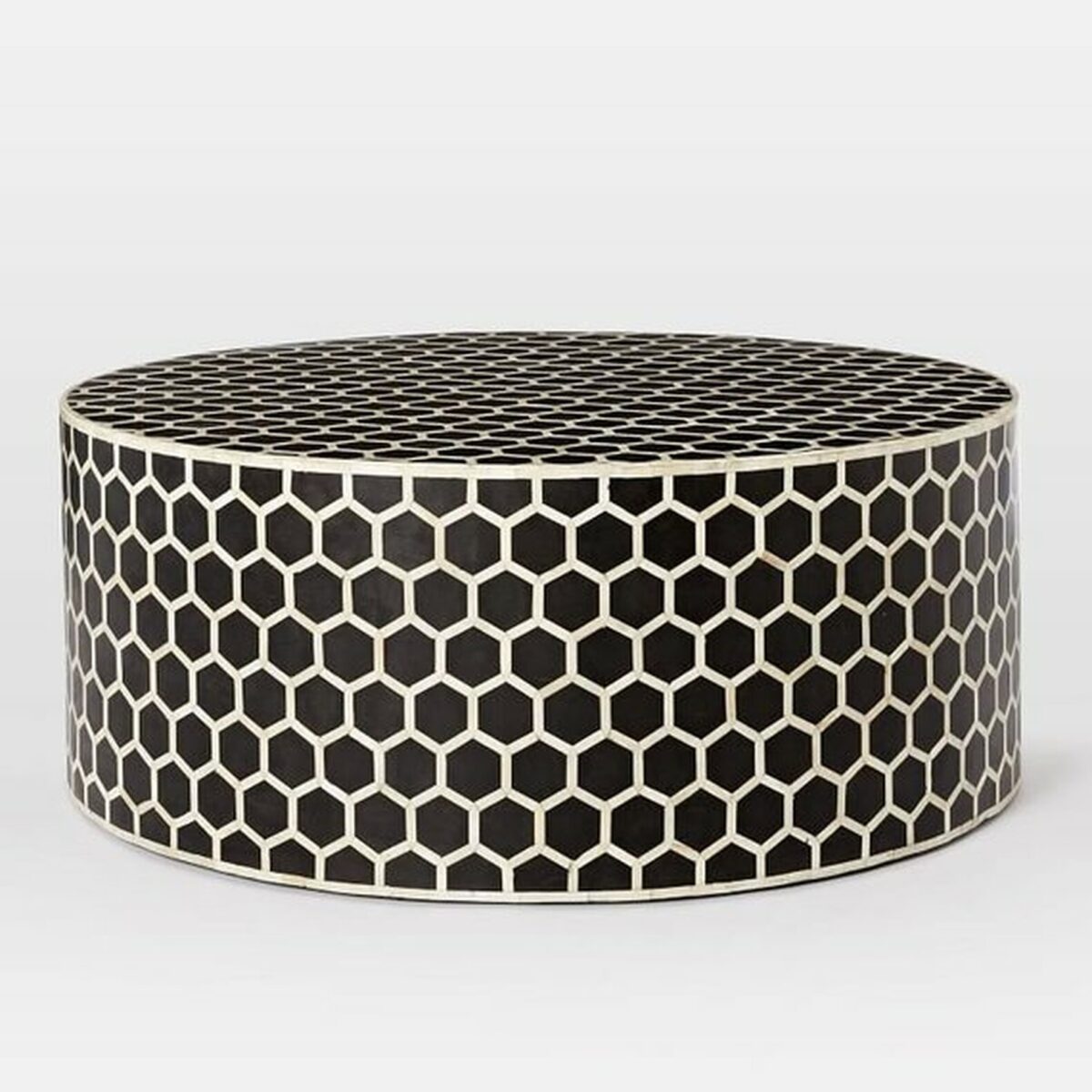 Honeycomb Bone Inlay Coffee Table – Black