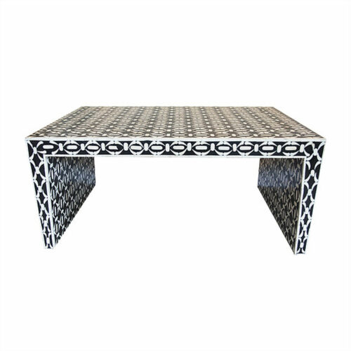Bone Inlay Coffee table Geometric in Black and White