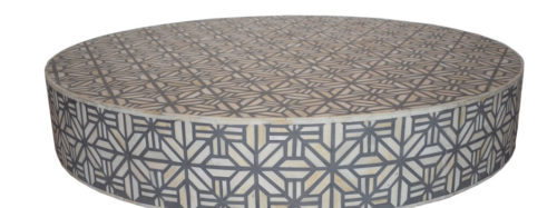 Spider Bone Inlay Coffee Table in Grey with Brass Polished Base