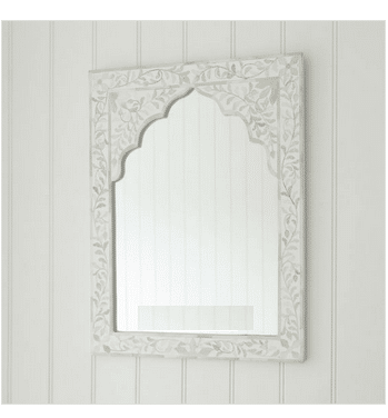 Mandir Bone Inlay Mirror – White