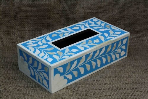 Floral Bone Inlay Tissue Box
