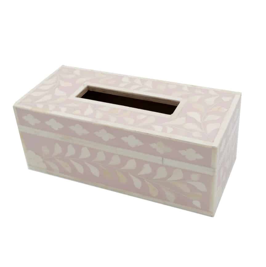 Floral Bone Inlay Tissue Box