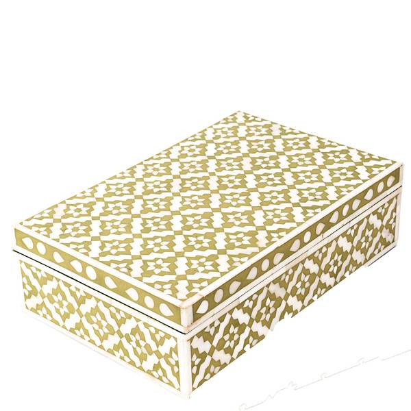 Wallpaper Bone Inlay Box – Indigo