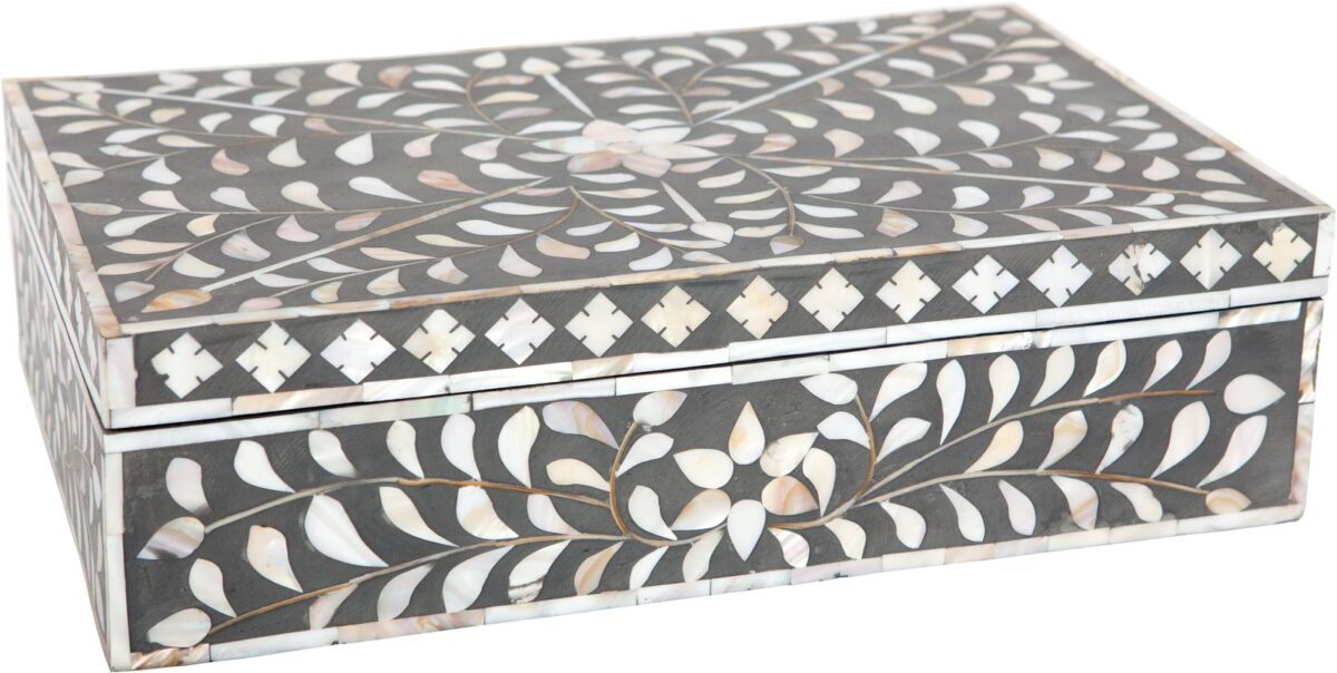 Floral Mother of Pearl Inlay Box – Blush Pink