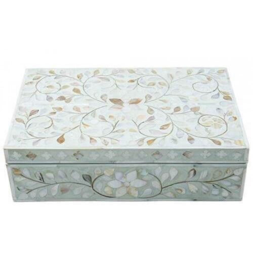 Floral Mother of Pearl Inlay Box – Blush Pink