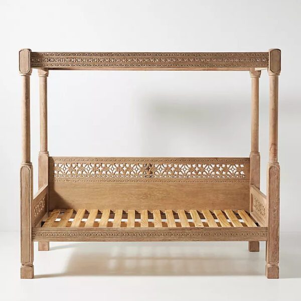 Carved Wooden Canopy Daybed / Lounge