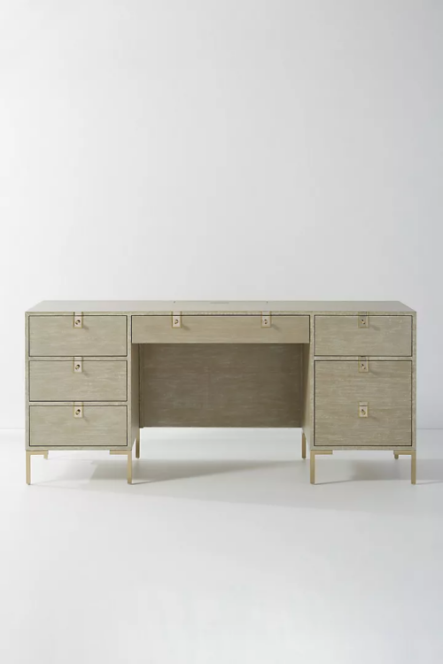 Modern Wooden Executive Desk – Grey