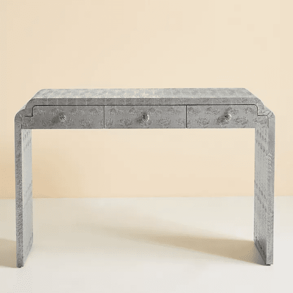German Silver Embossed Console