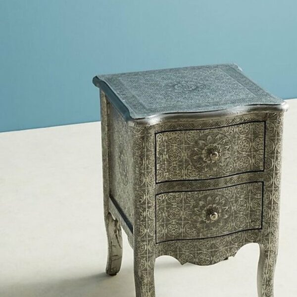 Silver and Brass Nightstands