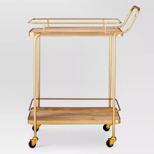 Metal and Wood Bar Cart