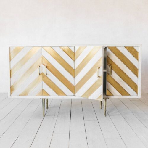 Mridula Wood and Brass Sideboard