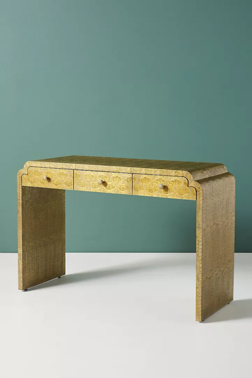 Brass Hand-Embossed Console