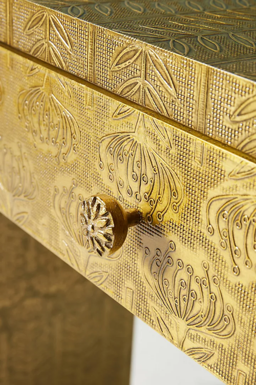Brass Hand-Embossed Console