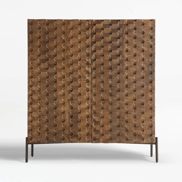 Honeycomb Wooden Bar Cabinet