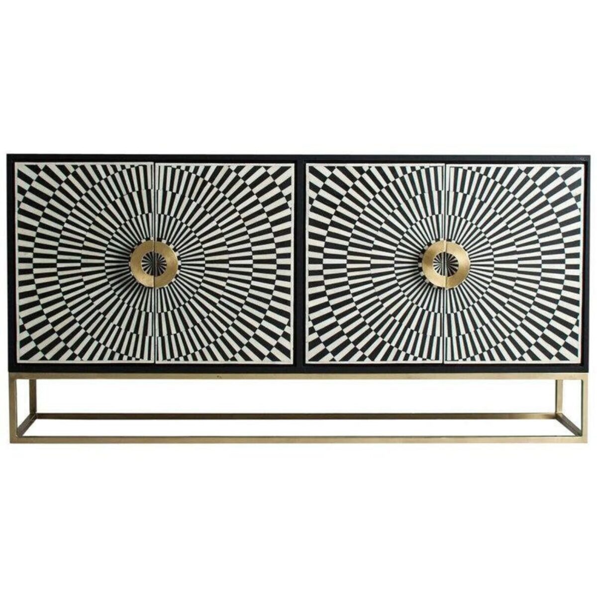Isabella Bone Inlay Sideboard in Black and White