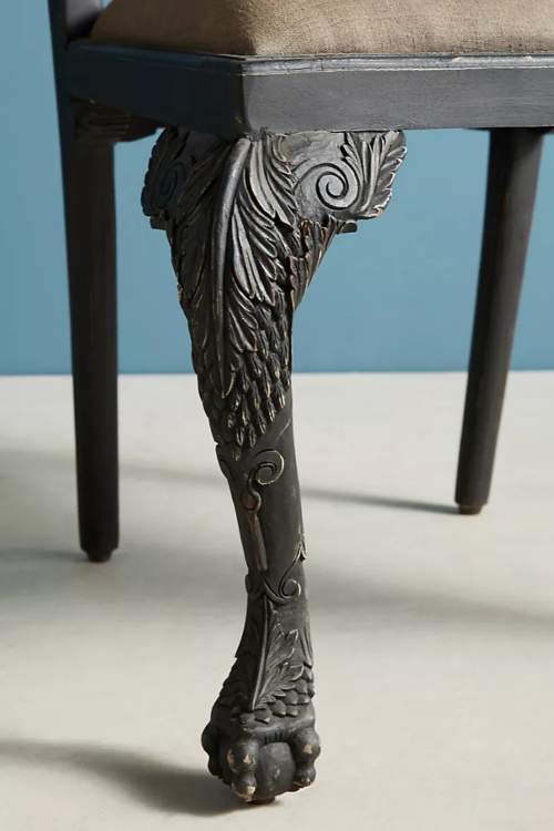 Handcarved Peacock Dining Chair (Copy) - Black