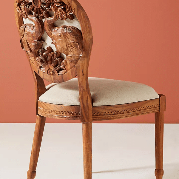 Handcarved Elephant Dining Chair