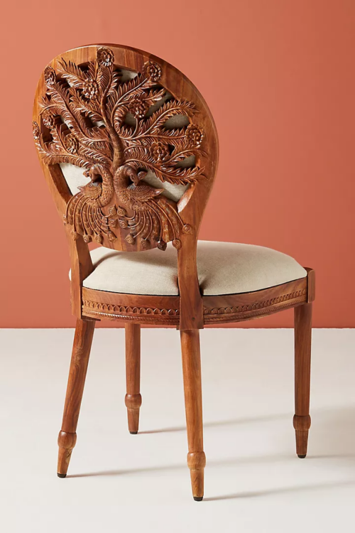 Handcarved Owl Dining Chair (Copy) - Black