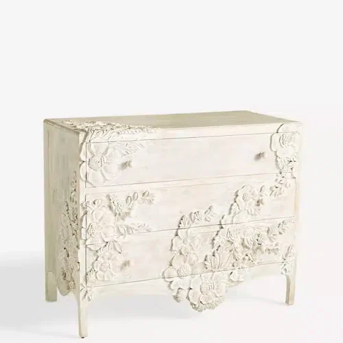Handcarved Wooden Chest of Drawers