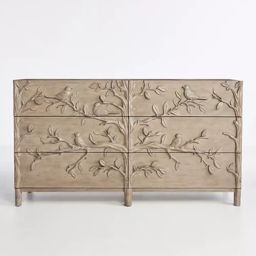 Bird Wooden 6 Drawer Dresser
