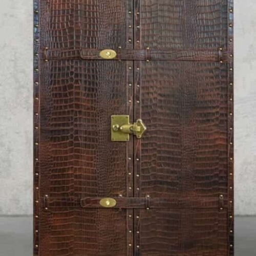 Atlas Leather Bar Cabinet