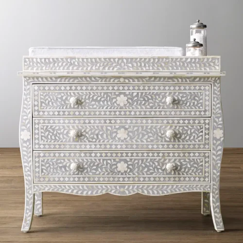 Celeste Bone Inlay Dresser and Topper Unit