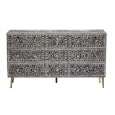 Floral Intertwine Bone Inlay Chest of 9 Drawers