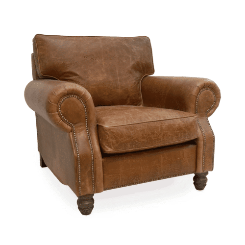 Handmade Leather Arm Chair Tan