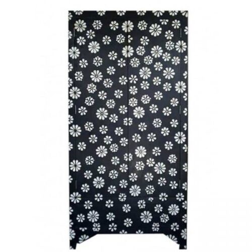 Modern Bone Inlay Almirah / Armoire / Cupboard in Black