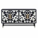 Modern Bone Inlay Buffet Black and White
