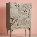Handcarved Jungle Wooden Bar Cabinet