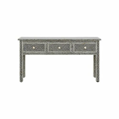 Desk with 3 Drawers Fish Scale Pattern / Bone Inlay Console