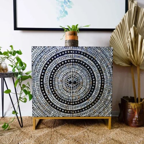 Freda Mother of Pearl Inlay Bar Cabinet