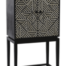 Geometric Bone Inlay Bar Cabinet