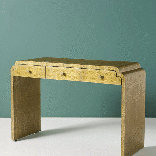 Brass Hand-Embossed Console