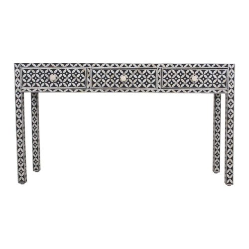 Geometric Bone Inlay Console / Desk
