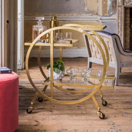 Rosy Circular Bar Trolley