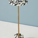 Geo Bone Inlay End table in Black