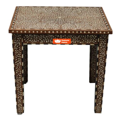 Teak Wood and Bone Inlay Table