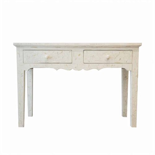Provincial Bone Inlay Console in White Floral