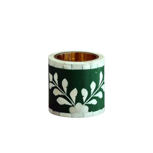 Bone Inlay Candle Stand / Medkhan - Floral