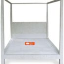 Floral White 4 Post Bone Inlay Bed