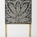 Peacock Bone Inlay Bar Cabinet
