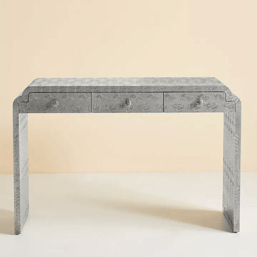 German Silver Embossed Console