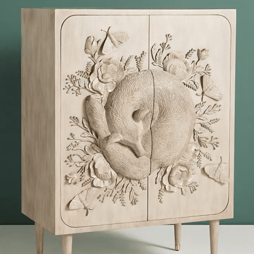 Handcarved Jungle Cabinet