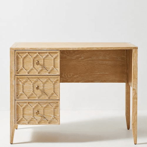 Wooden Lattice Textured Console / Desk