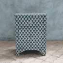 Teal Blue Marlin Bone Inlay Bedside